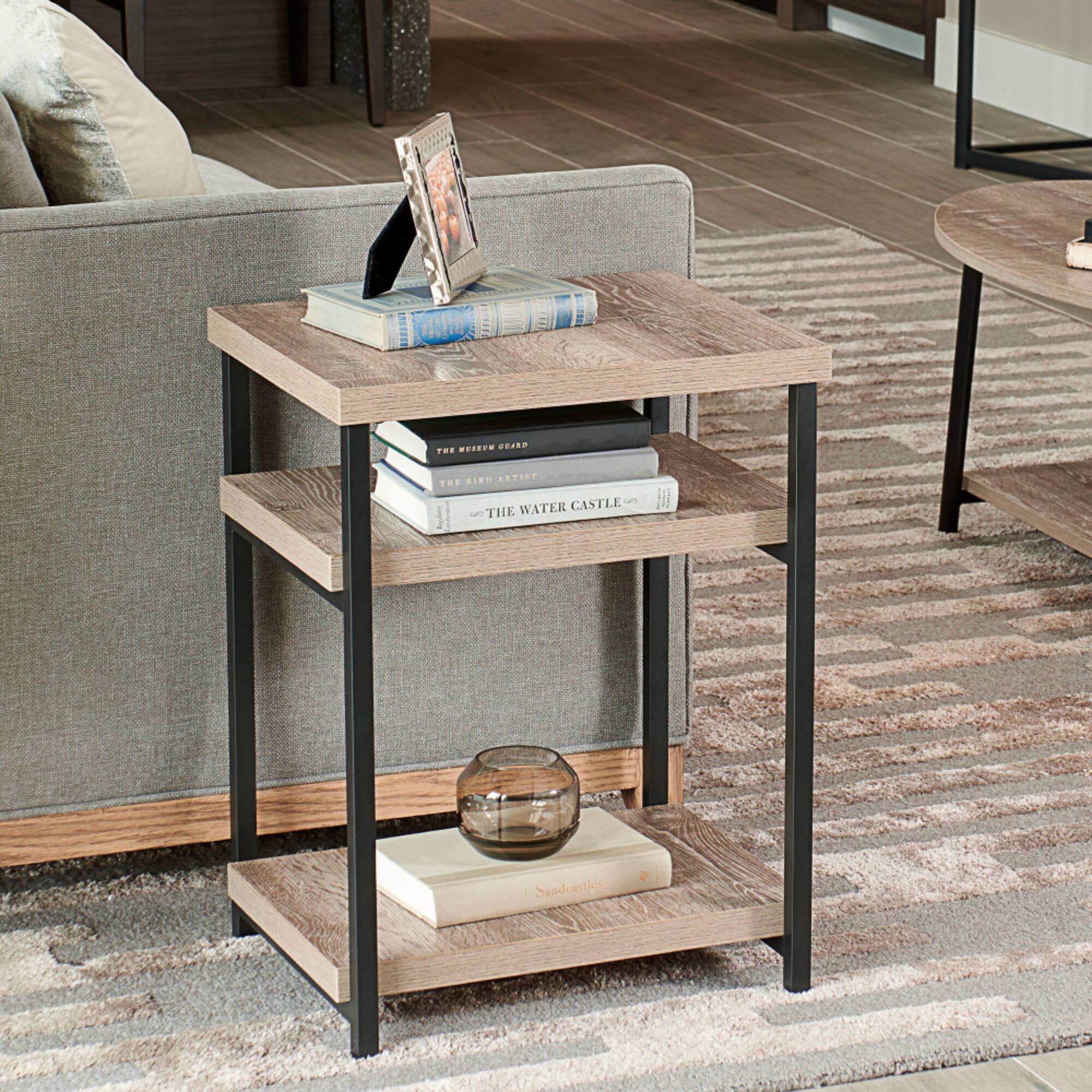 Household Essentials Jamestown Ashwood 2-Shelf End Table